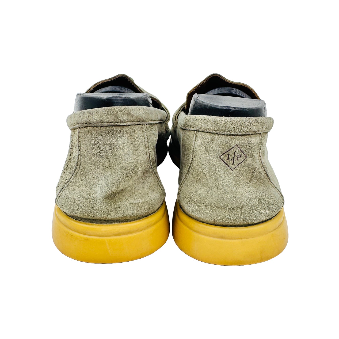 Back Side image of Loro Piana Unisex Summer Charms Walk Olive Green Loafers (Size 39)