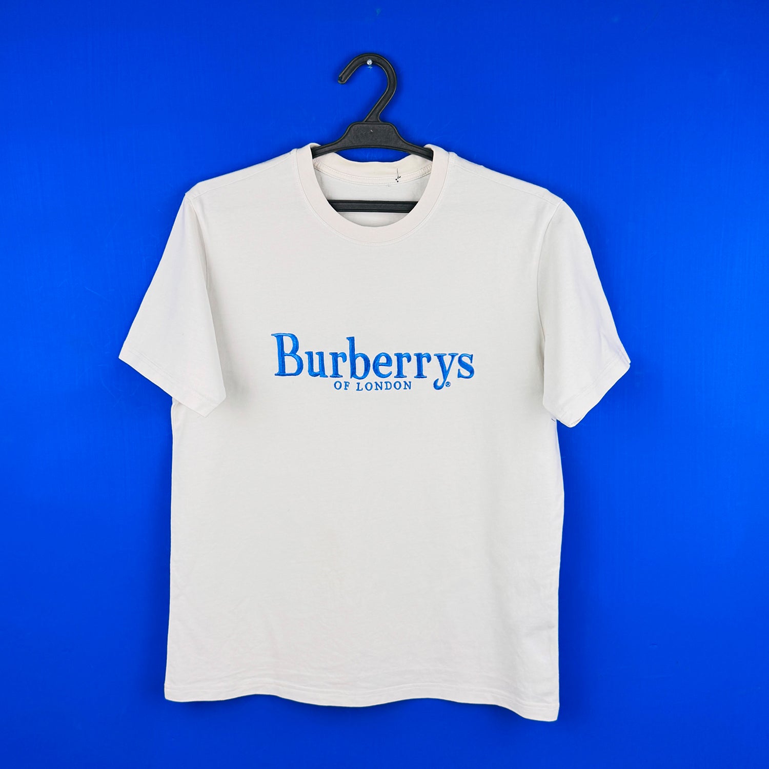 Burberry Men's Spell Out Logo White T-Shirt (Size Medium