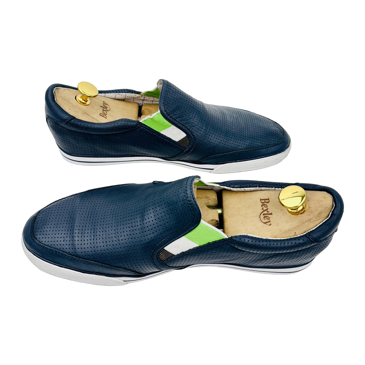 Cross Image of Hugo Boss Men's Blue Sneaker Style Slip On Shoes (Size 42.5)