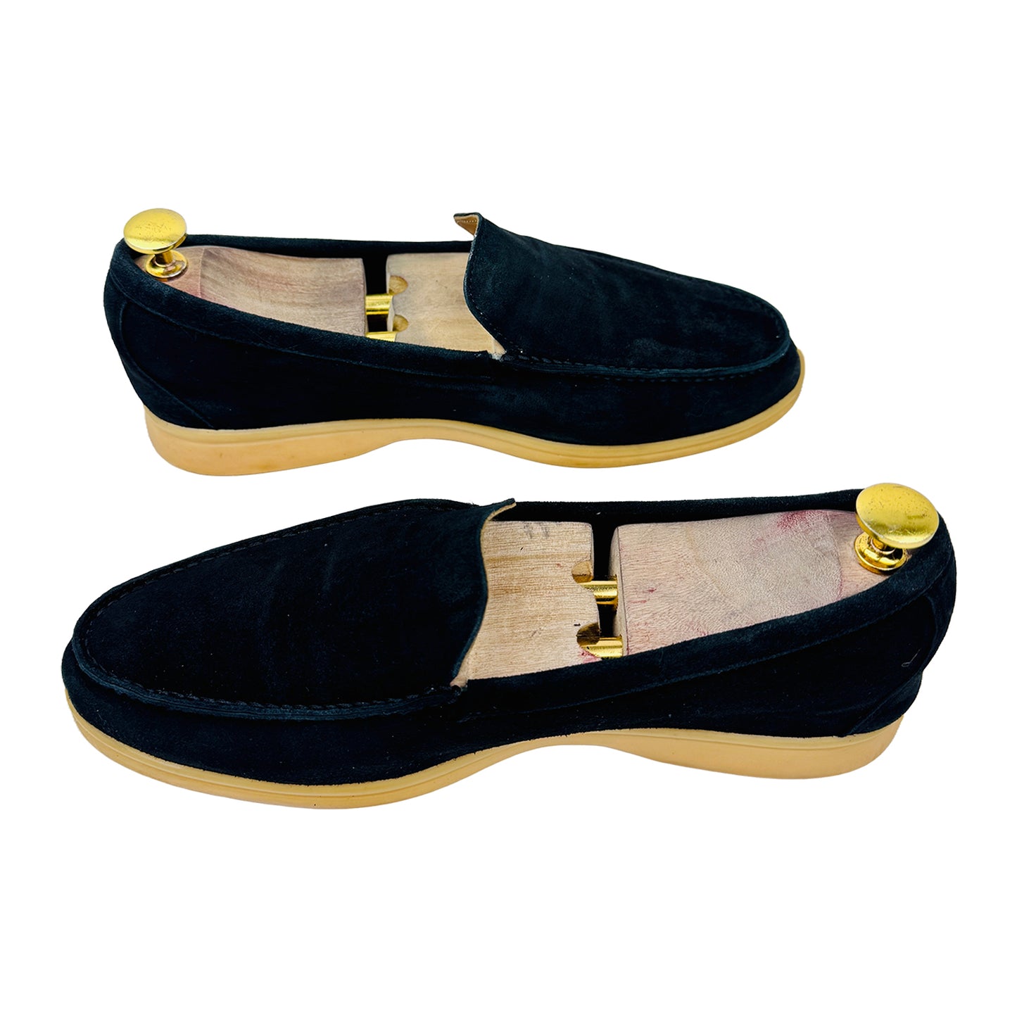 Cross Image of Loro Piana Summer Walk Black Loafers (Size 42) H18068