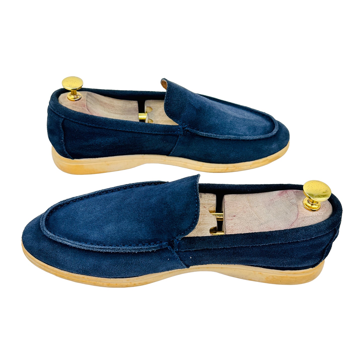 Cross Image of Loro Piana Summer Walk Blue Loafers (Size 42) H18068