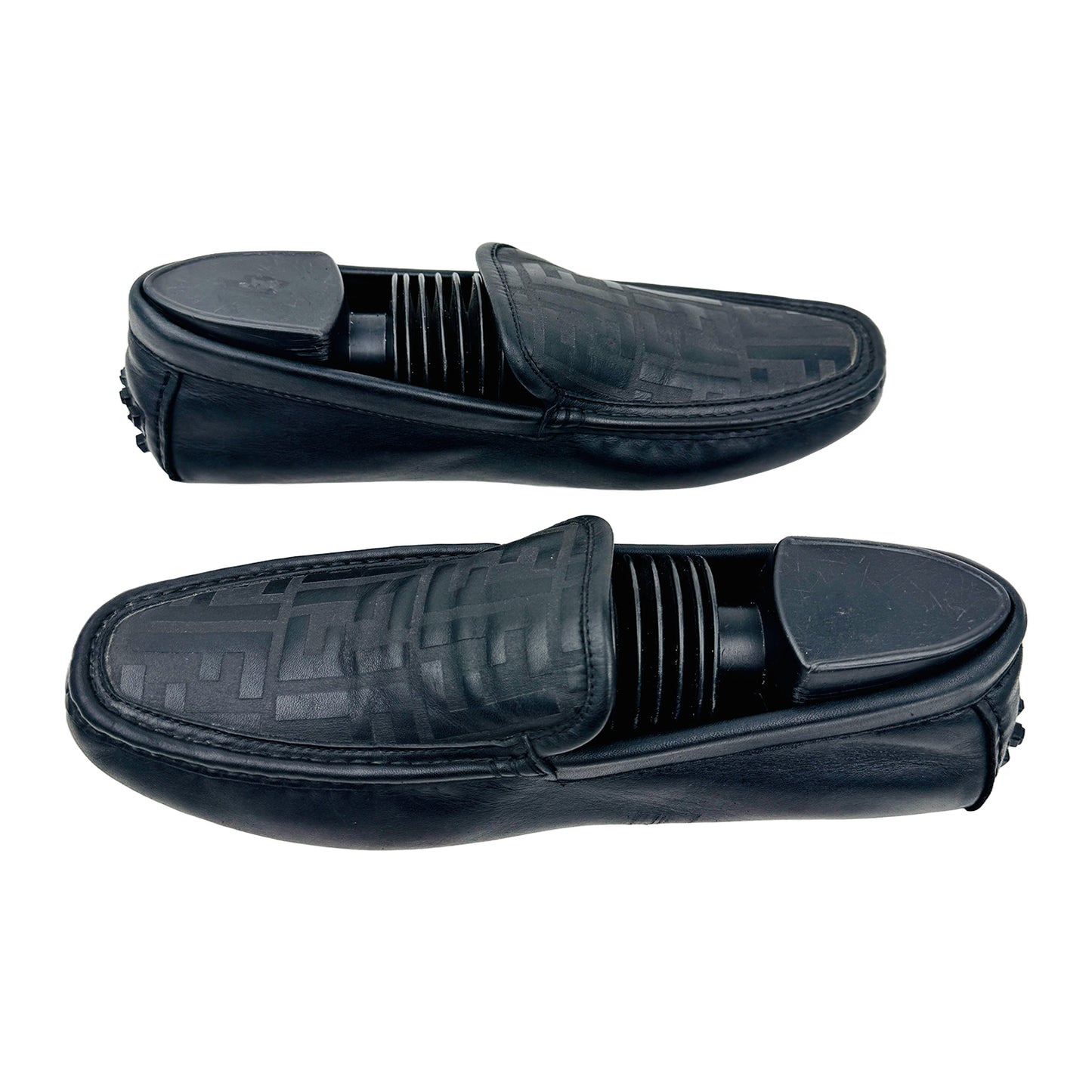 Cross image of Fendi Men's Black Leather Loafers (Size 40/40.5)