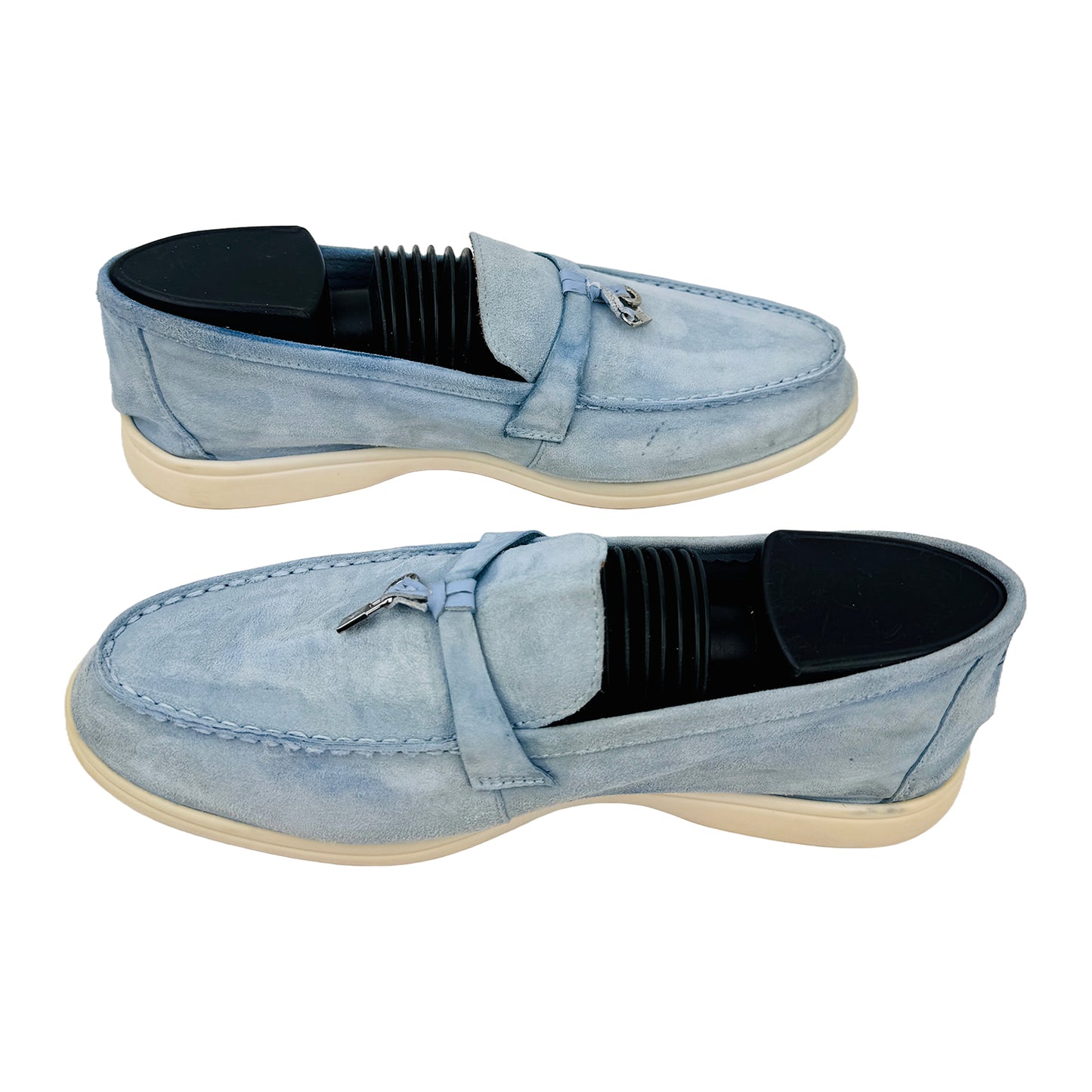 Cross image of Loro Piana Summer Walk Blue Loafers (Size 39)