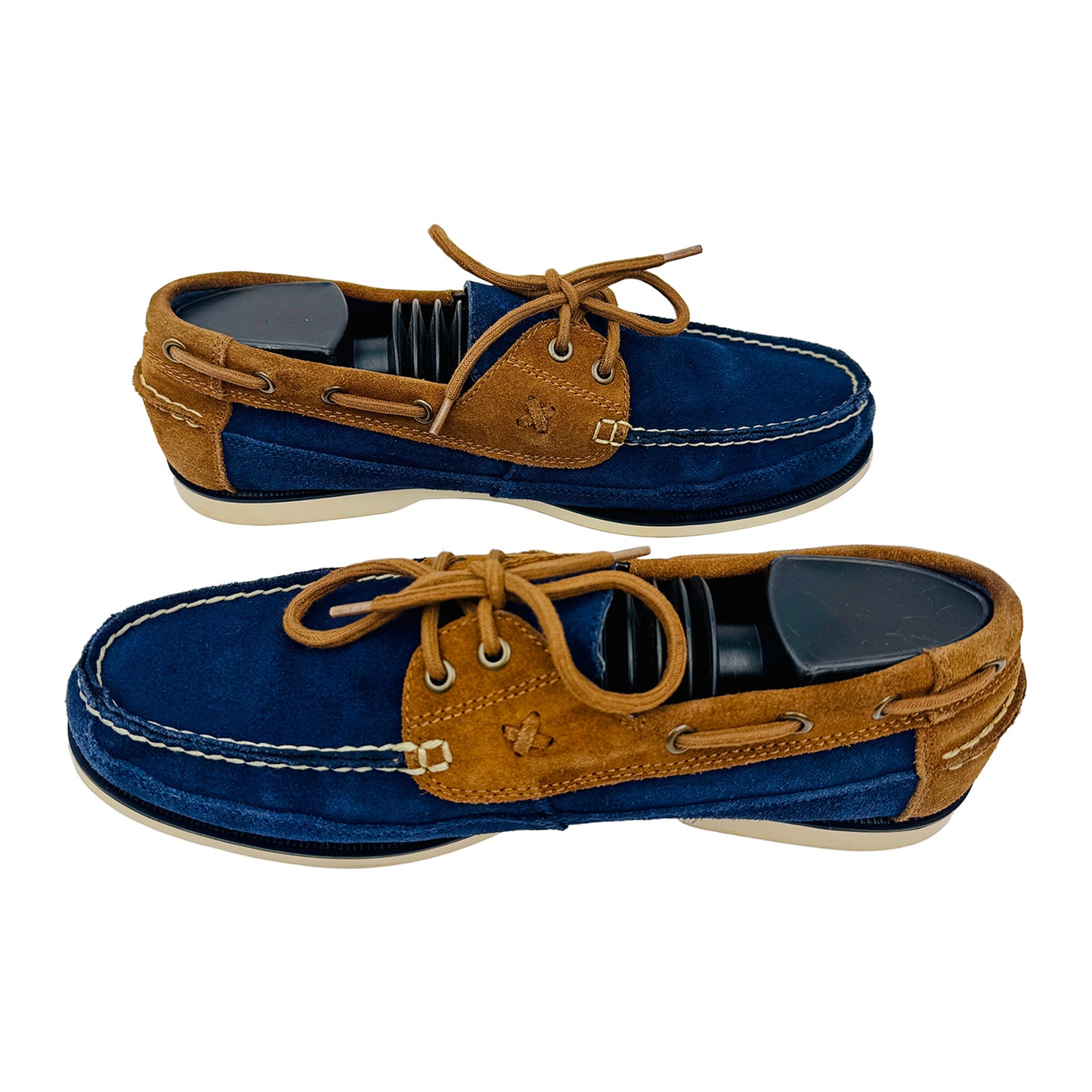 Cross image of Ralph Lauren Men's Blue and Brown Loafers