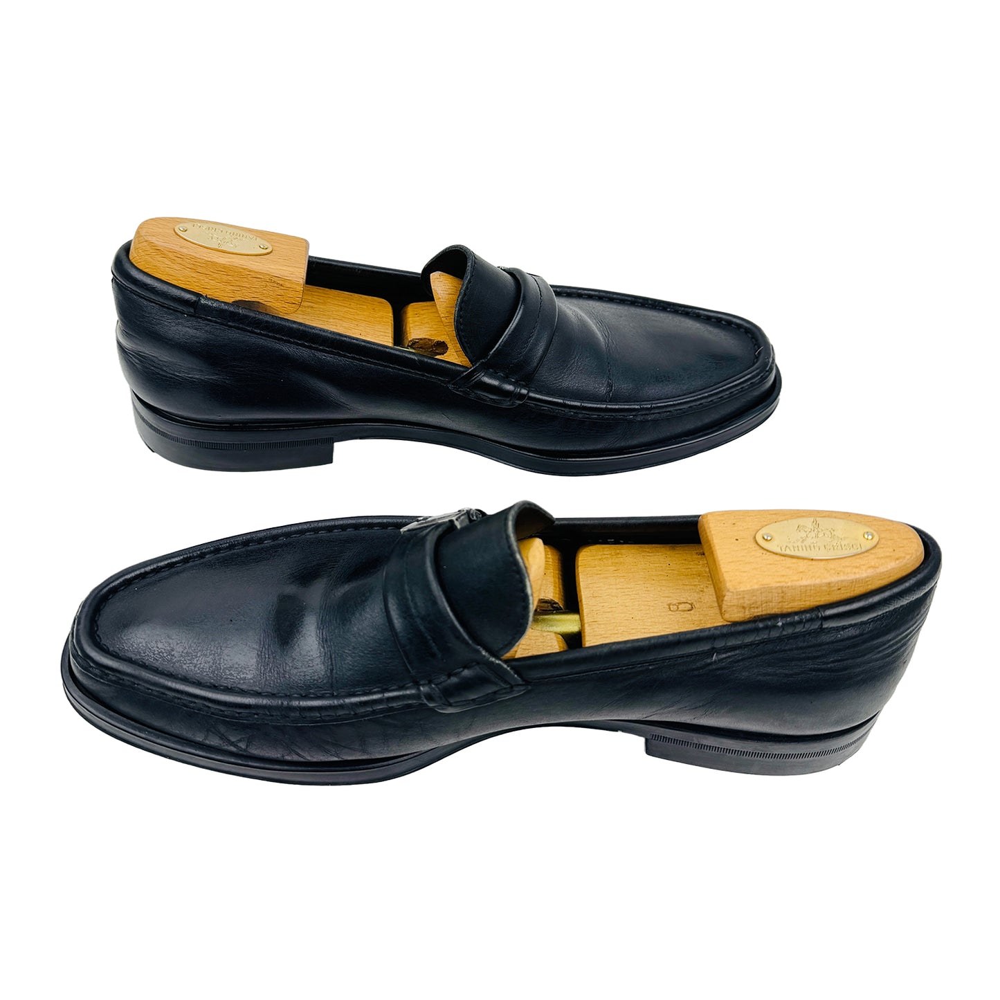 Cross image of Salvatore Ferragamo Men's Black Leather Loafers (Size 42.5/43)