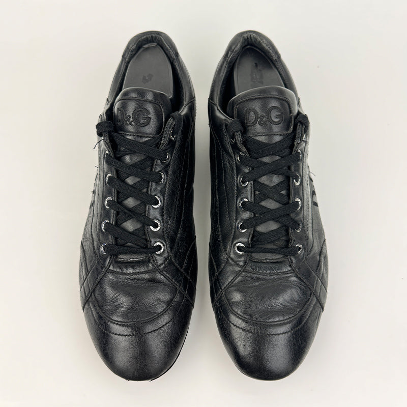 Dolce & Gabbana Spider Leather Black Sneaker Shoes (Size 42.5/43)