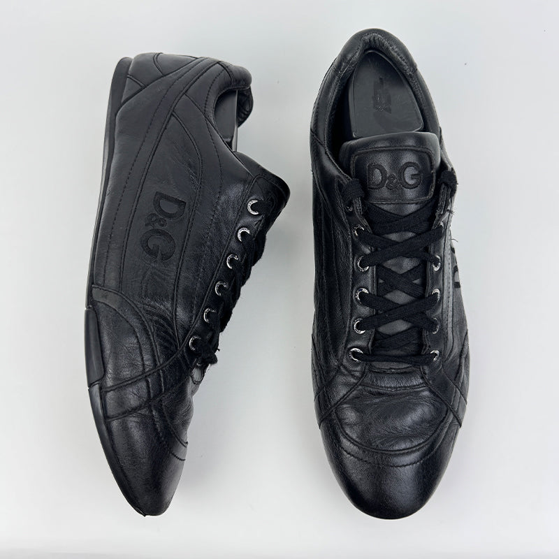 Dolce & Gabbana Spider Leather Black Sneaker Shoes (Size 42.5/43)