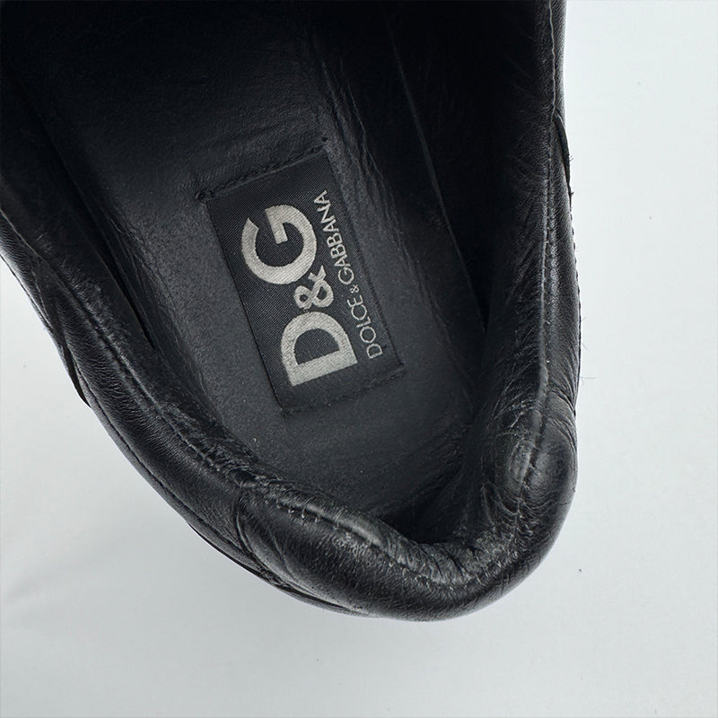 Dolce & Gabbana Spider Leather Black Sneaker Shoes (Size 42.5/43)