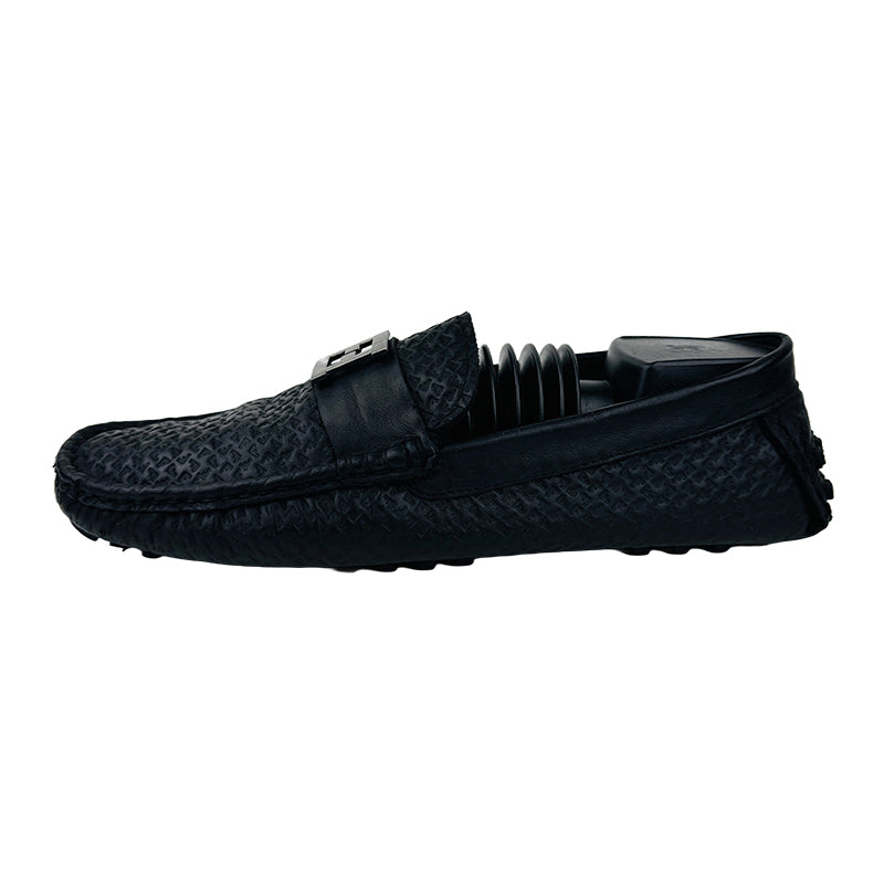 Fendi Men’s Black Leather Loafer Shoes (Size 43)