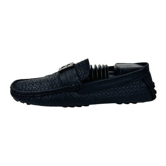 Fendi Men’s Black Leather Loafer Shoes (Size 43)