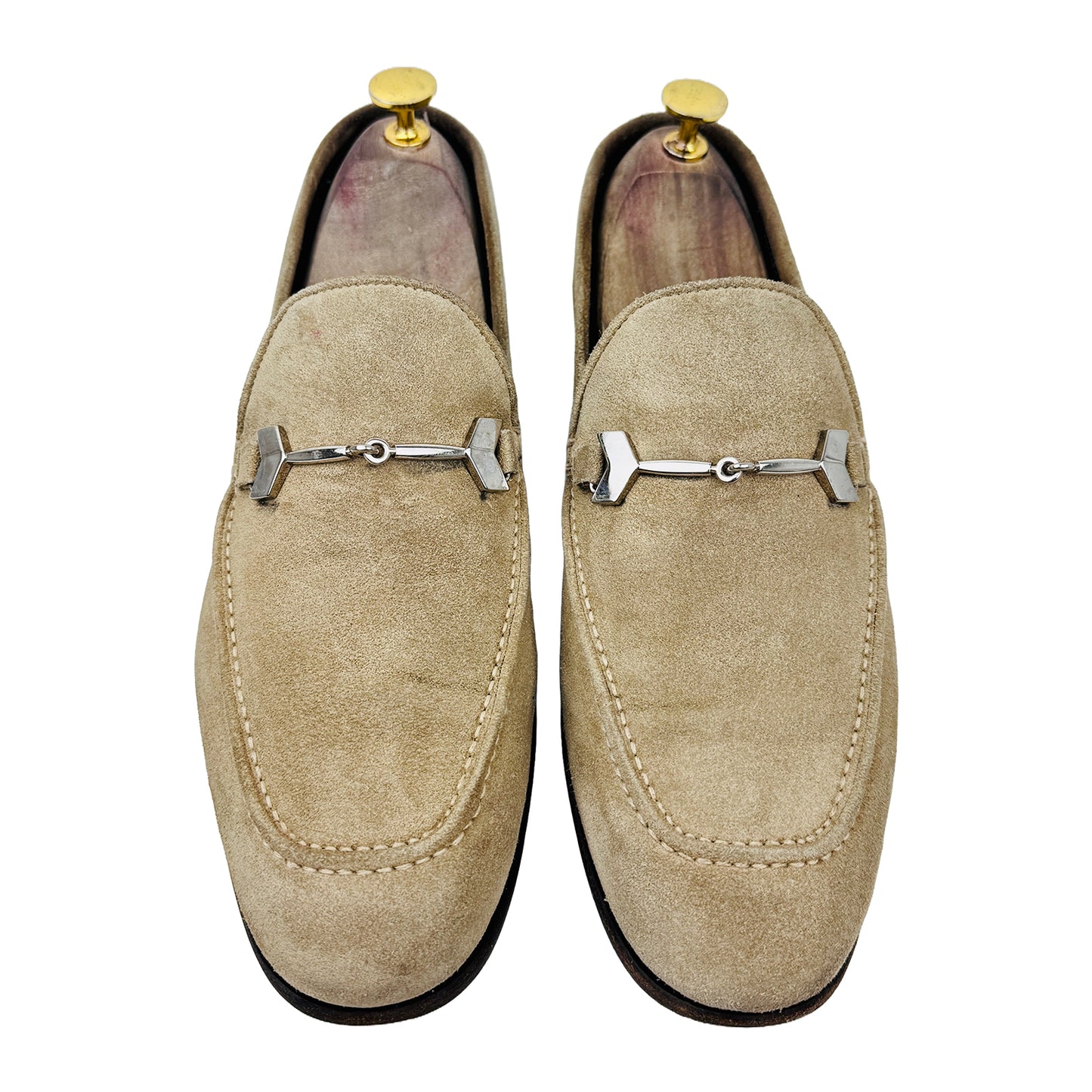 Front Image of Jimmy Choo Marti Metallic Horsebit Loafer Shoes (Size 42.5/43)