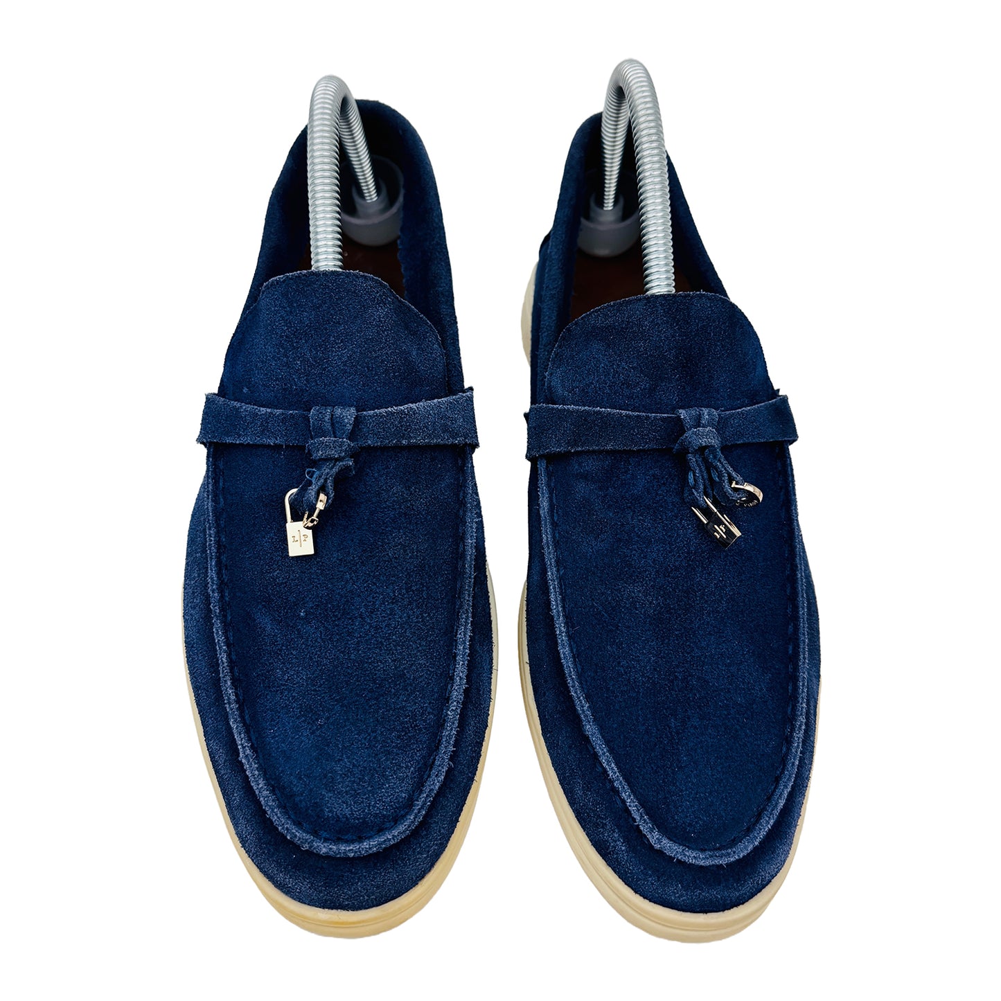 Front Image of Loro Piana Summer Charms Walk Blue Loafers (Size 41) K53076