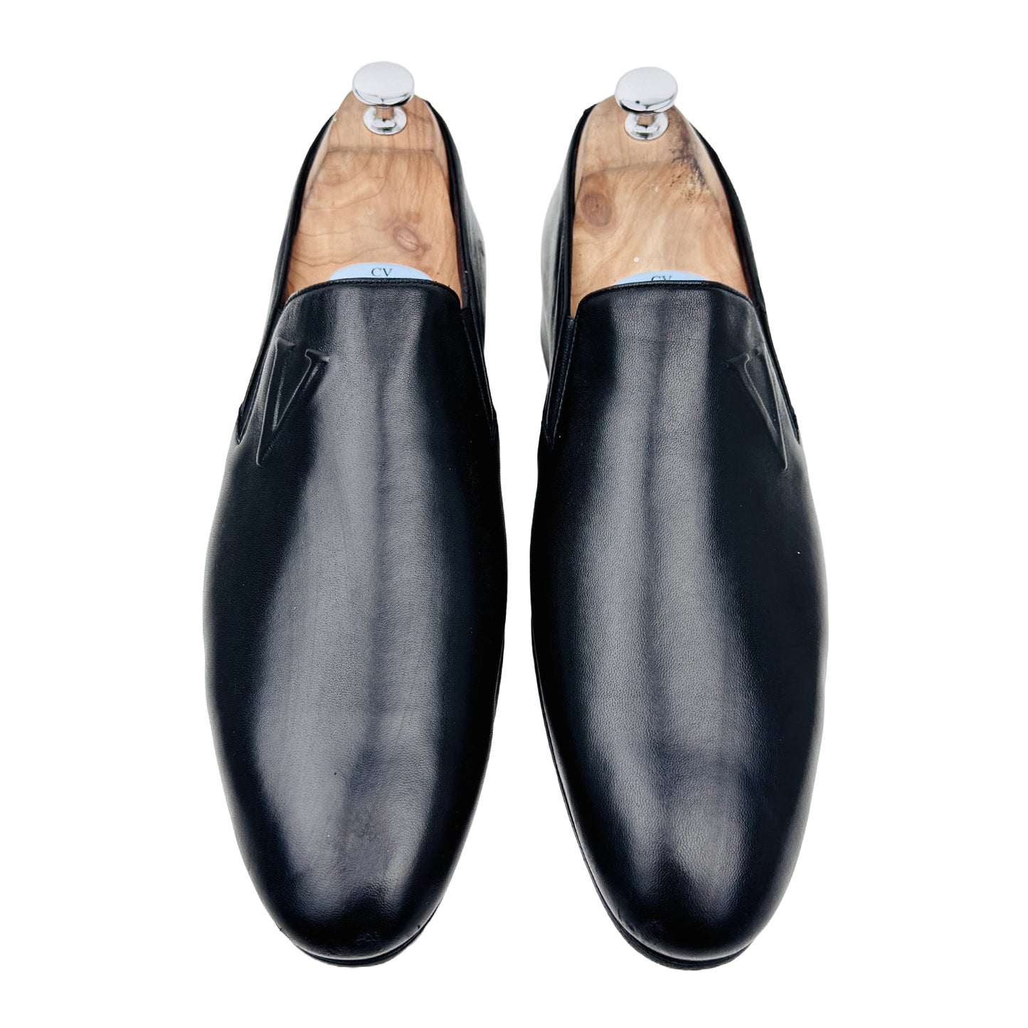 Front Image of Valentino Garavani Leather Black Loafers (Size 43/43.5) 16828