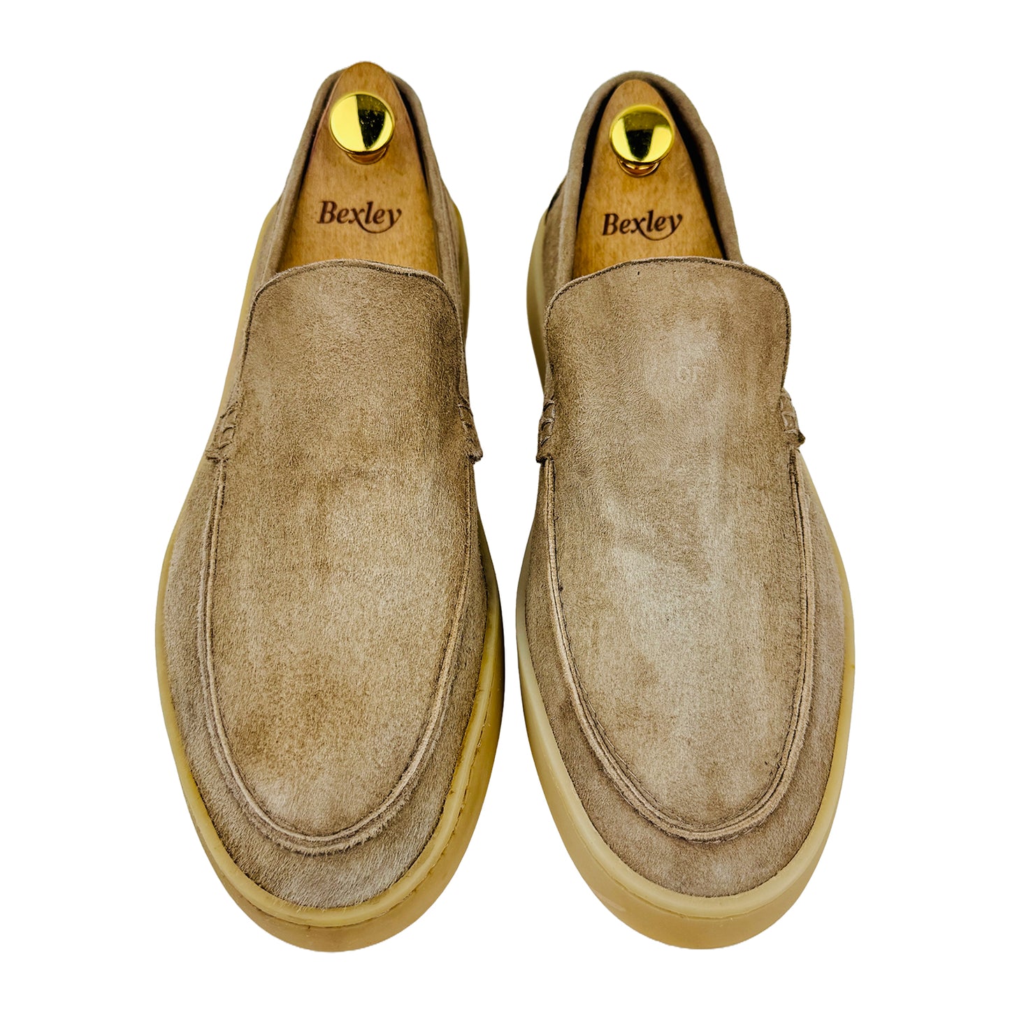 Front image of Boggi Milano Men's Beige Stratus Suede Loafers