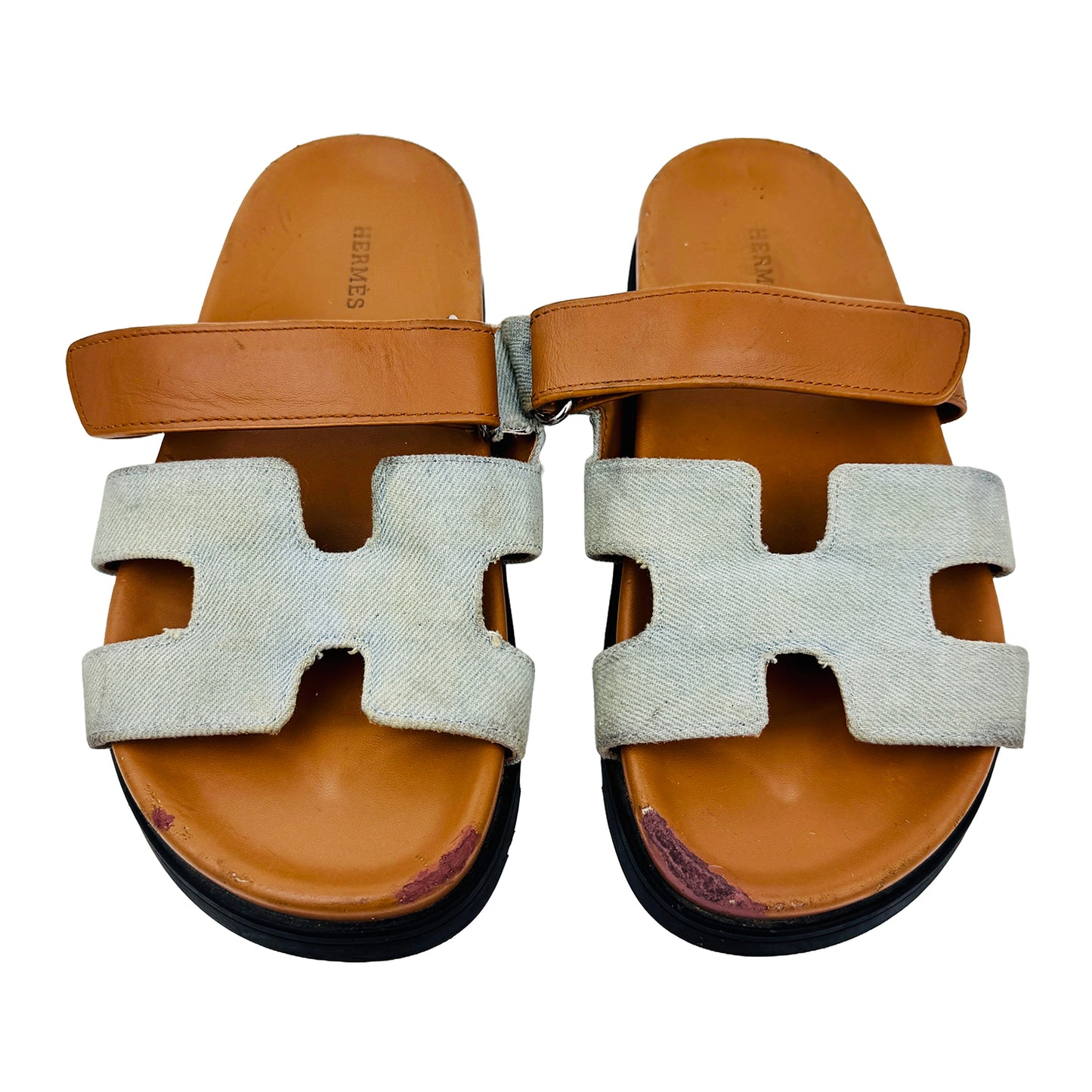Front image of Hermes Men's Chypre Slippers -H231819ZHPN440
