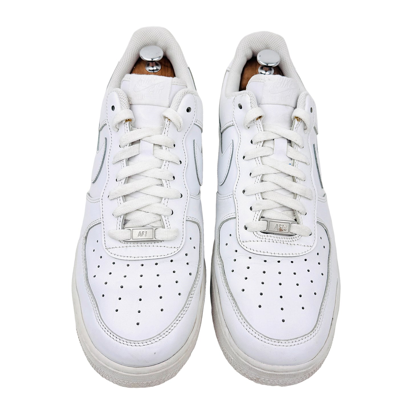 Front image of Nike Men's White Airforce 1'07 Sneakers (Size 46) - CW2288-111