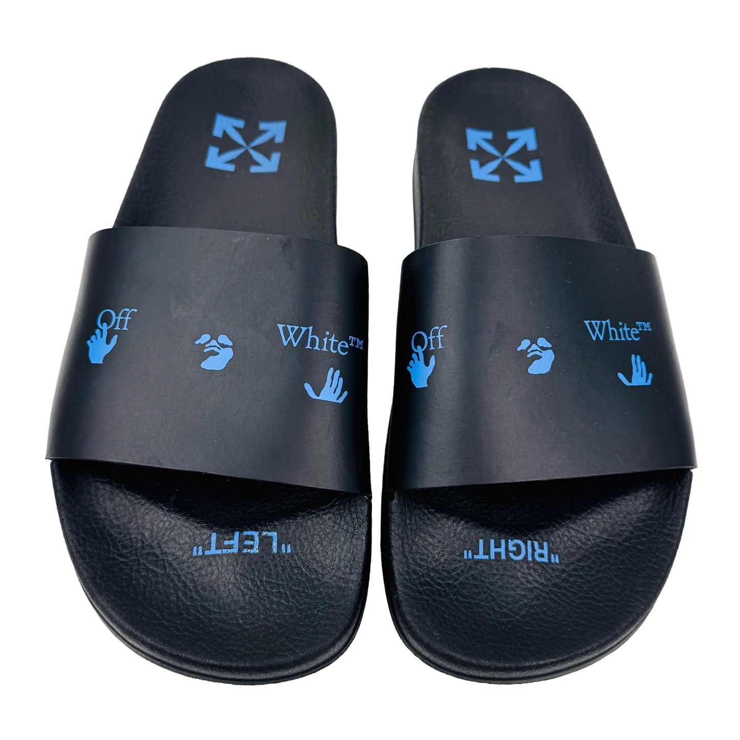 Front image of Off-White Black Logo Slides (Size 40/41) OMIC001R21MAT0011045