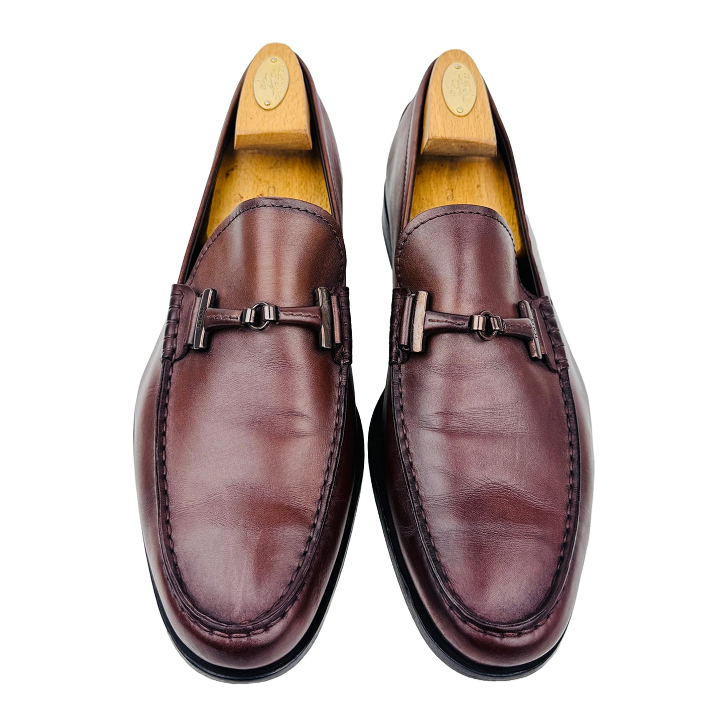 Front image of Tod's Men's Brown Leather Loafers (Size 44/44.5)