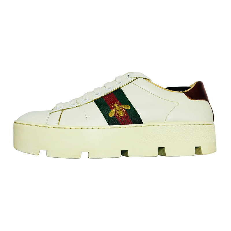 Gucci Women's Ace Embroidered Platform Sneaker Shoes - 577573DOPE09064
