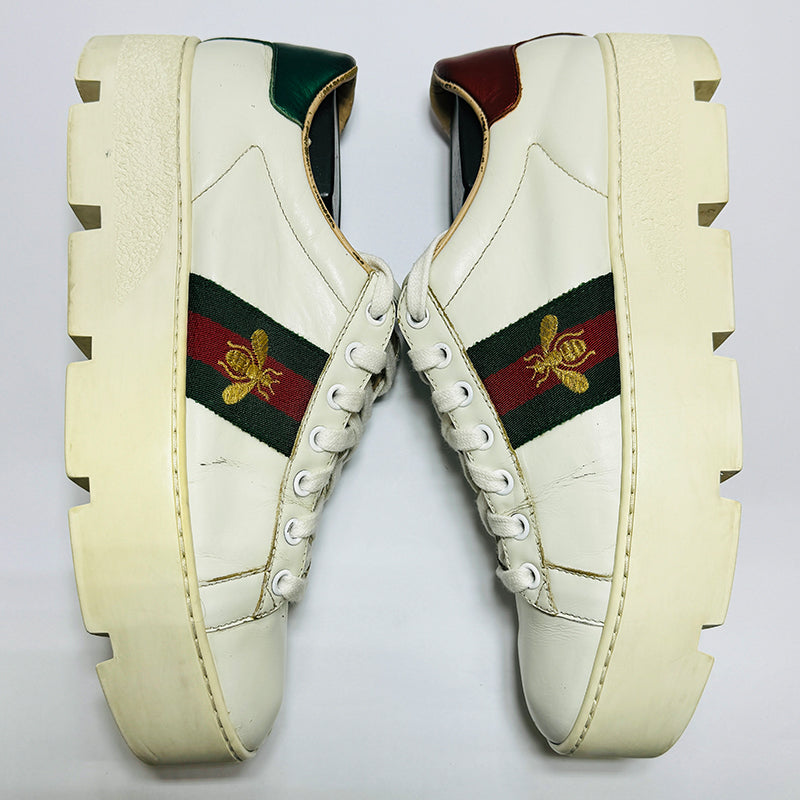 Gucci Women's Ace Embroidered Platform Sneaker Shoes - 577573DOPE09064