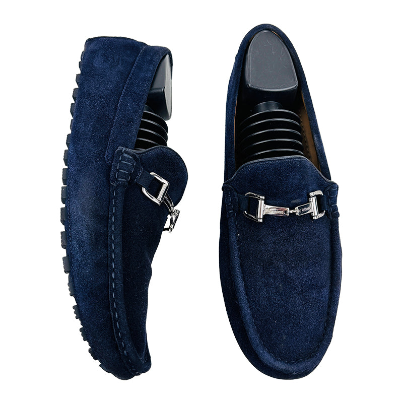 Harmont & Blaine Navy Blue Loafer Shoes (Size 43.5/44) Made in Italy