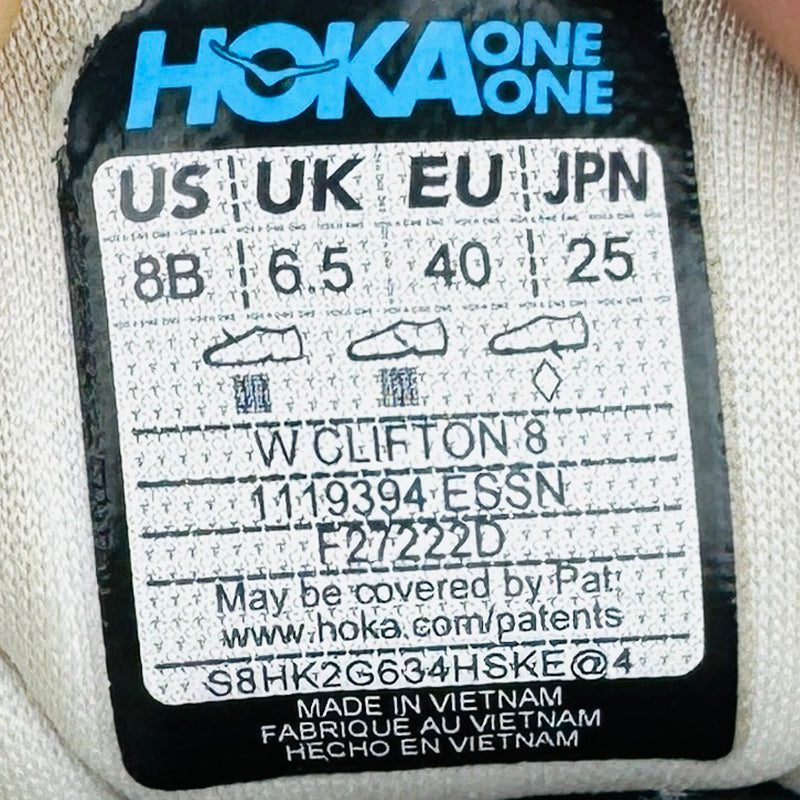 Hoka One One Clifton 8 Sneaker Shoes (Size 40) - 1119394 ESSN