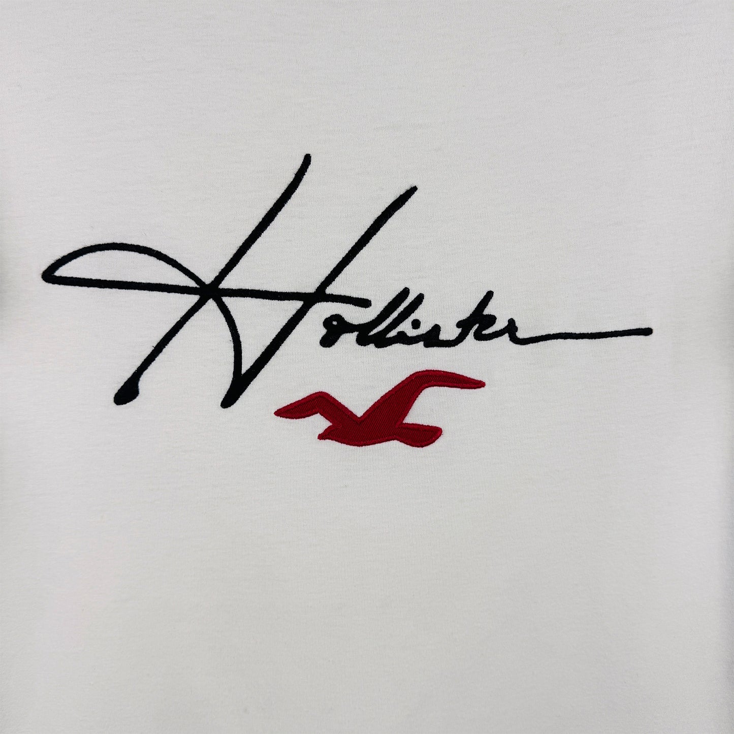 Hollister Men's Logo Icon White T-Shirt (Size Medium)