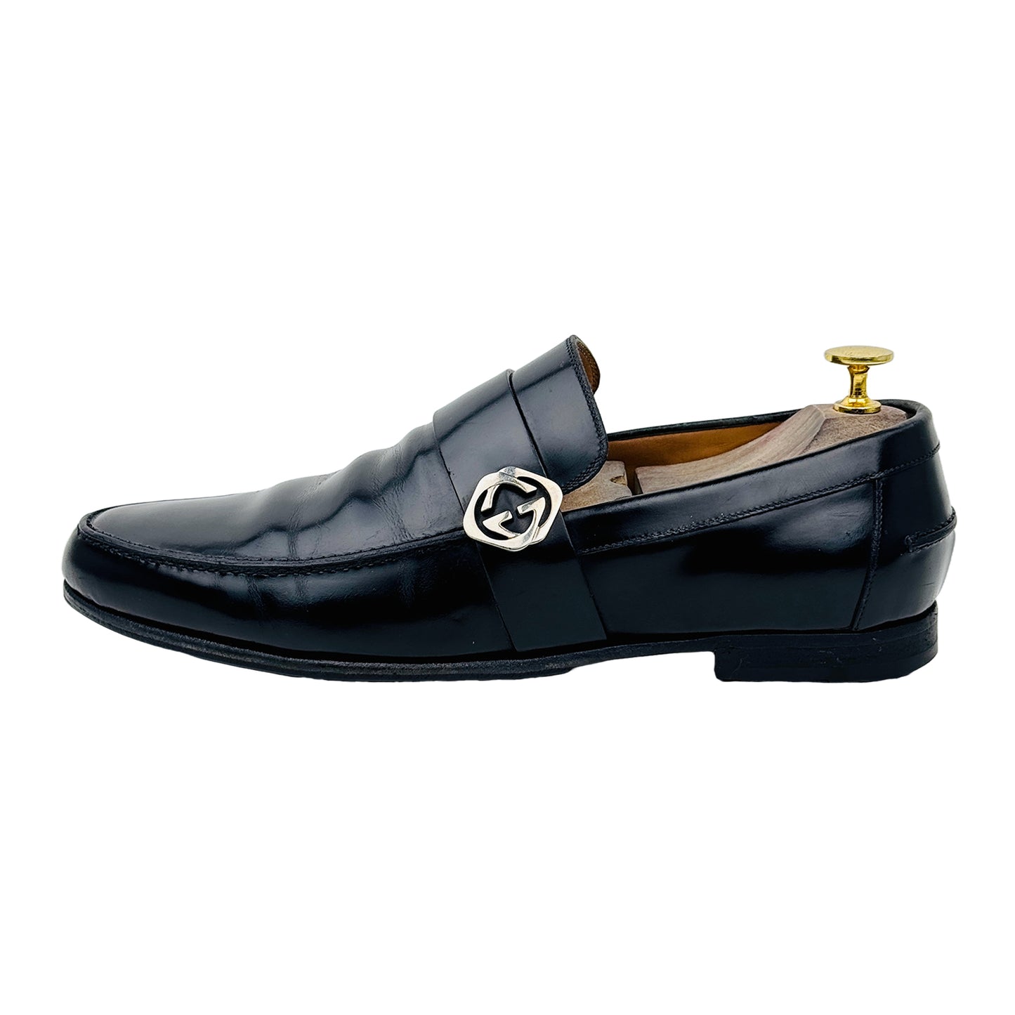 Image of Gucci Men's GG Logo Black Loafers (Size 41/41.5) 233506
