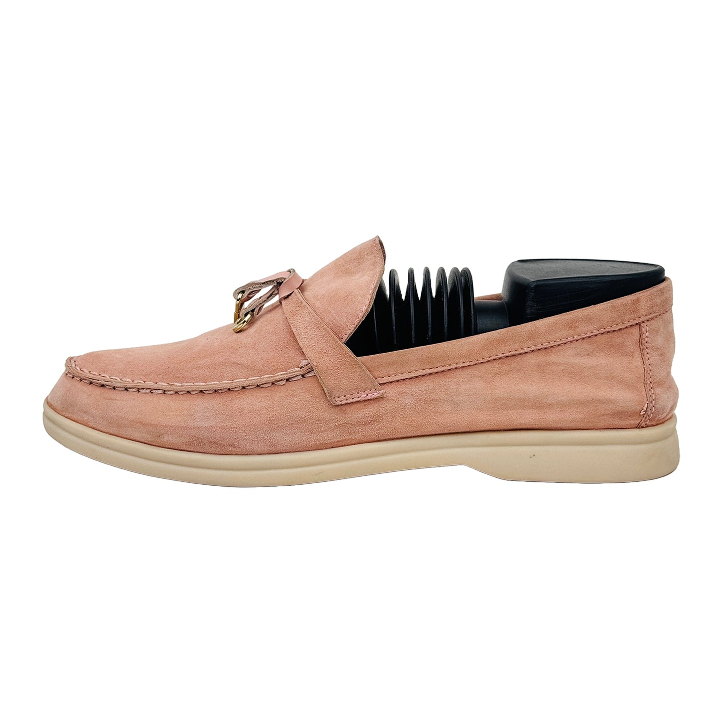 Image of Loro Piana Women's Summer Walk Charms Pink Loafers (Size 39)