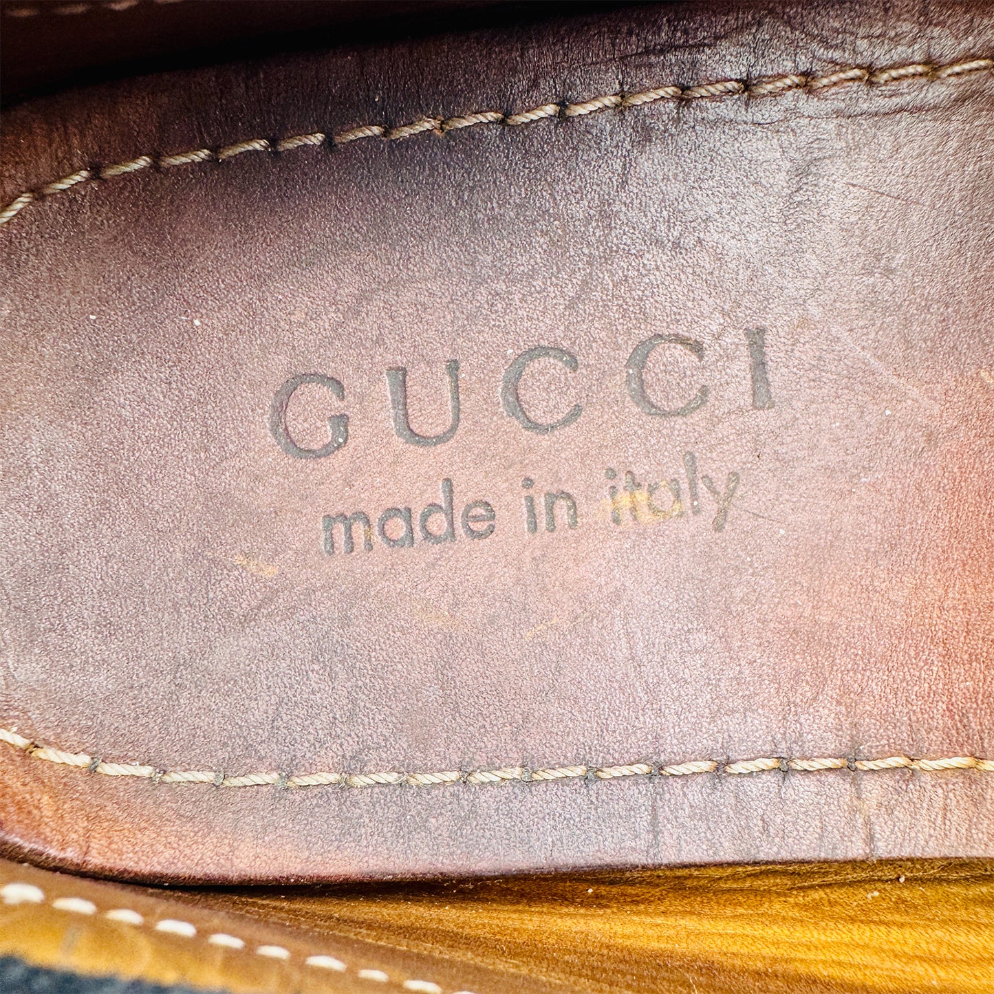 Inside Image of Gucci Men's Suede Black Driving Loafers (Size 40)