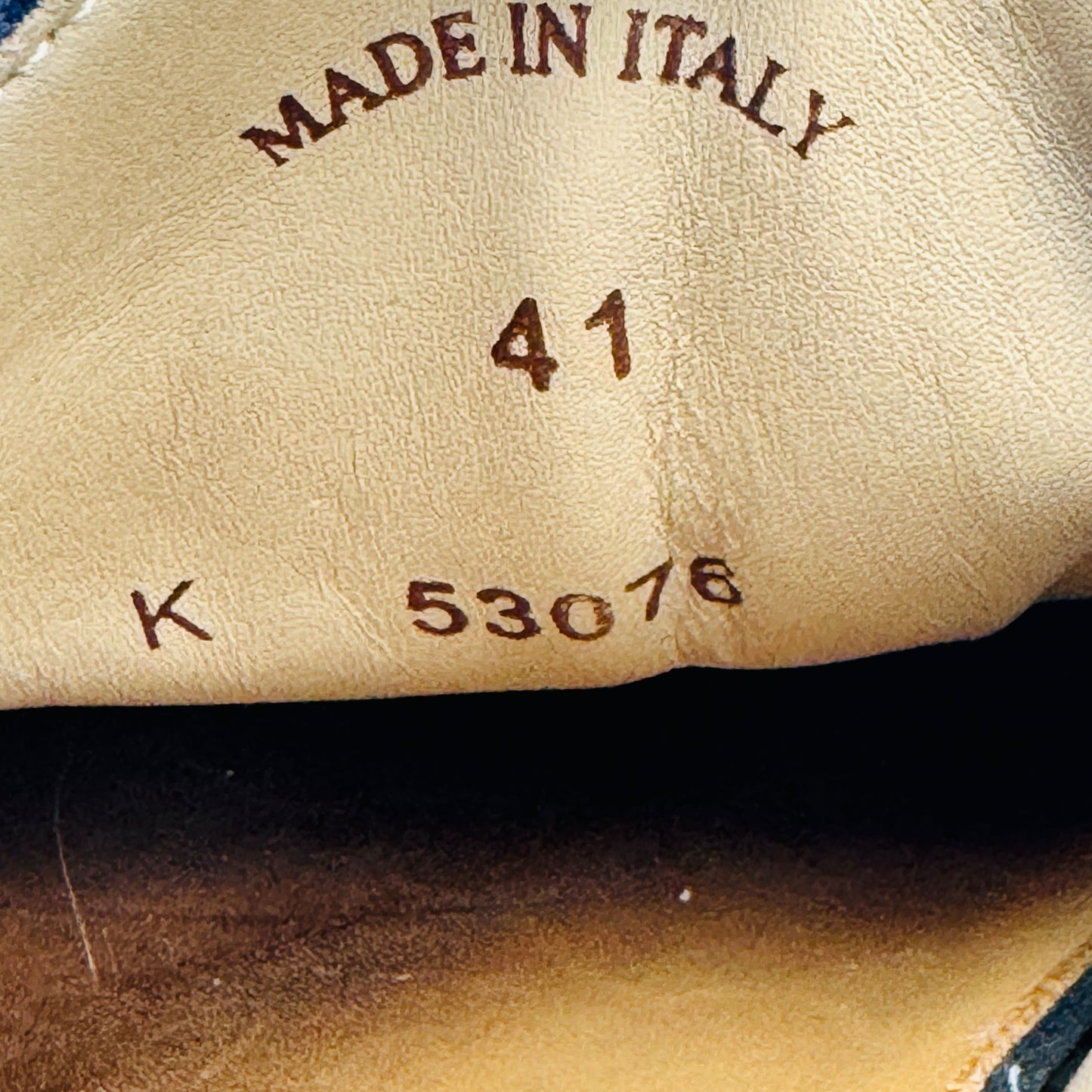 Inside Size Code Printing of Loro Piana Summer Charms Walk Blue Loafers (Size 41) K53076