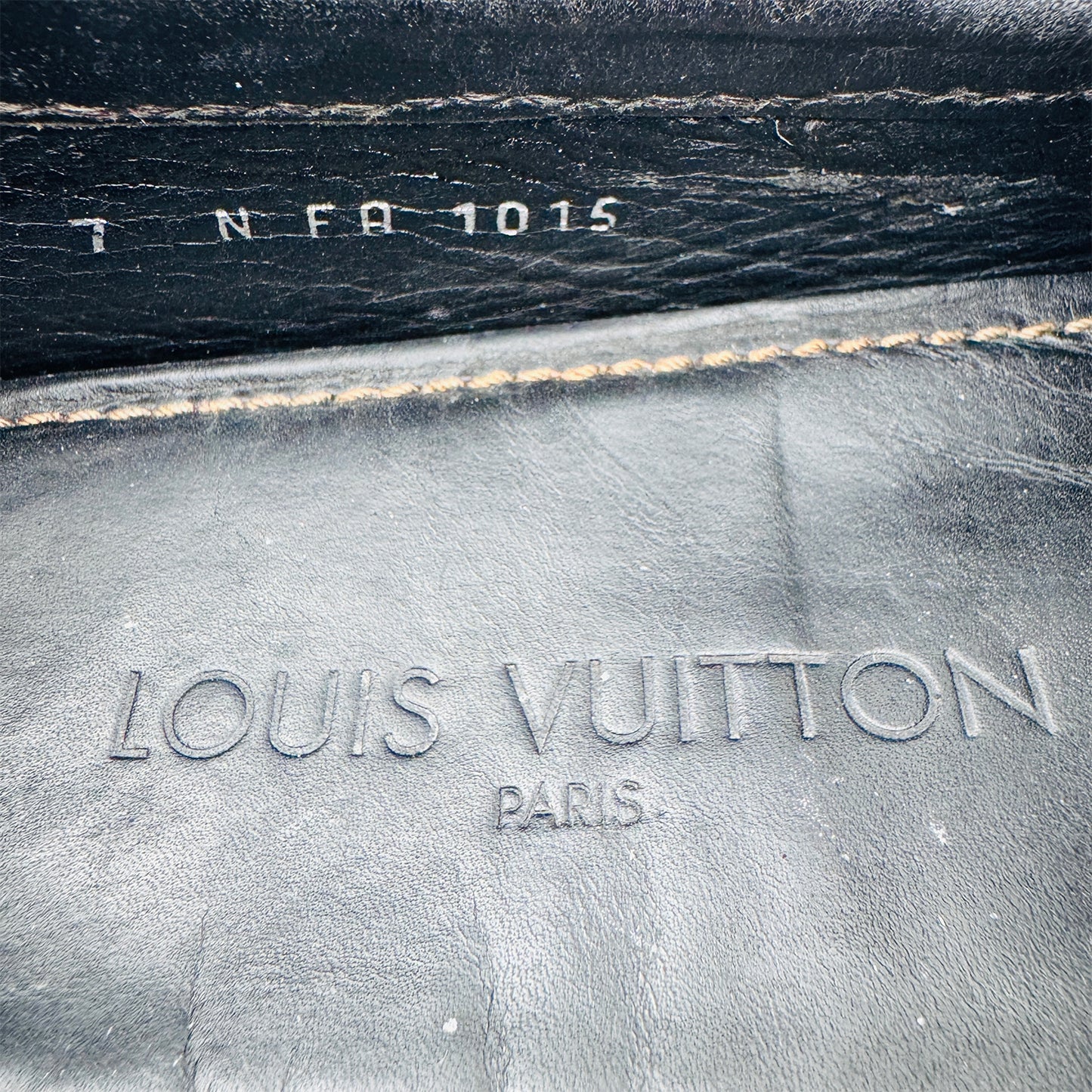 Inside embossing image of Louis Vuitton Men's Dark Brown Driving Loafers (Size 42)