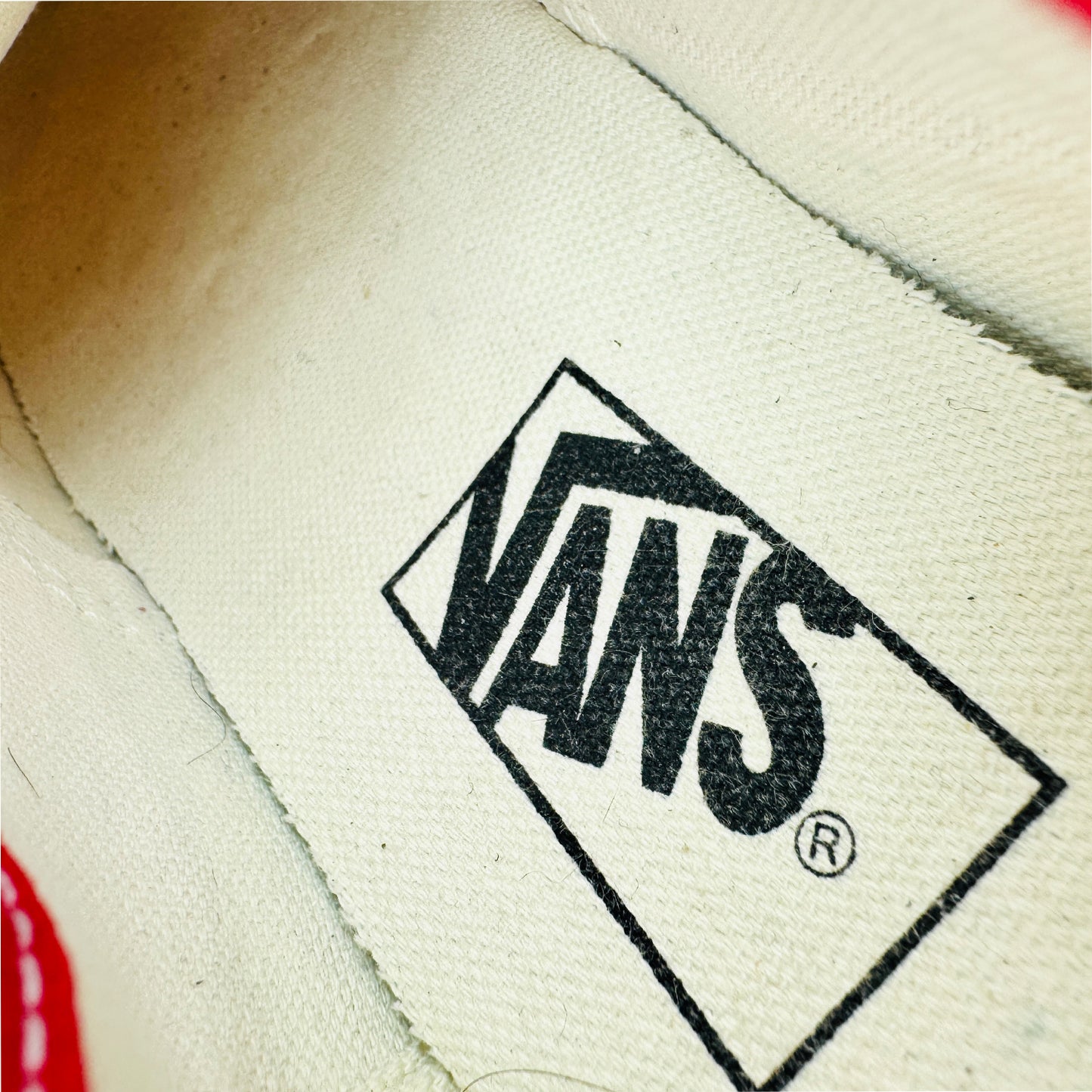 Inside sole Printing of Vans Off The Wall Low Top Red Shoes (Size 36) - 721356