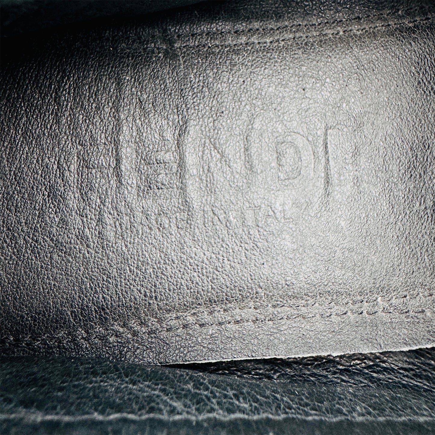 Inside sole brand and made printing image of Fendi Men's Black Leather Loafers (Size 40/40.5)