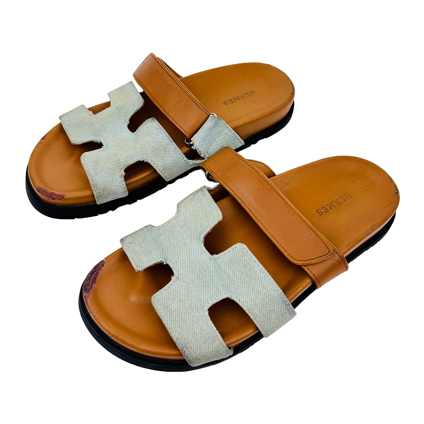 Left Angle image of Hermes Men's Chypre Slippers -H231819ZHPN440