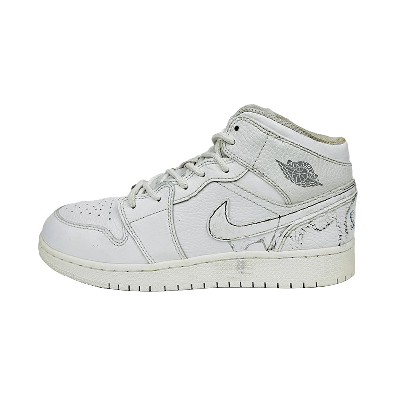 Nike Jordan 1 Retro Mid White Pure Platinum (2018) Shoes - 554725-109