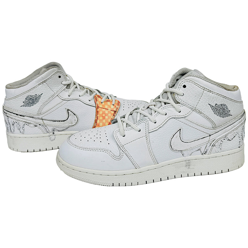 Nike Jordan 1 Retro Mid White Pure Platinum (2018) Shoes - 554725-109