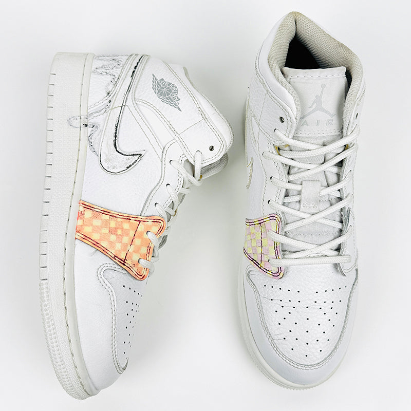 Nike Jordan 1 Retro Mid White Pure Platinum (2018) Shoes - 554725-109