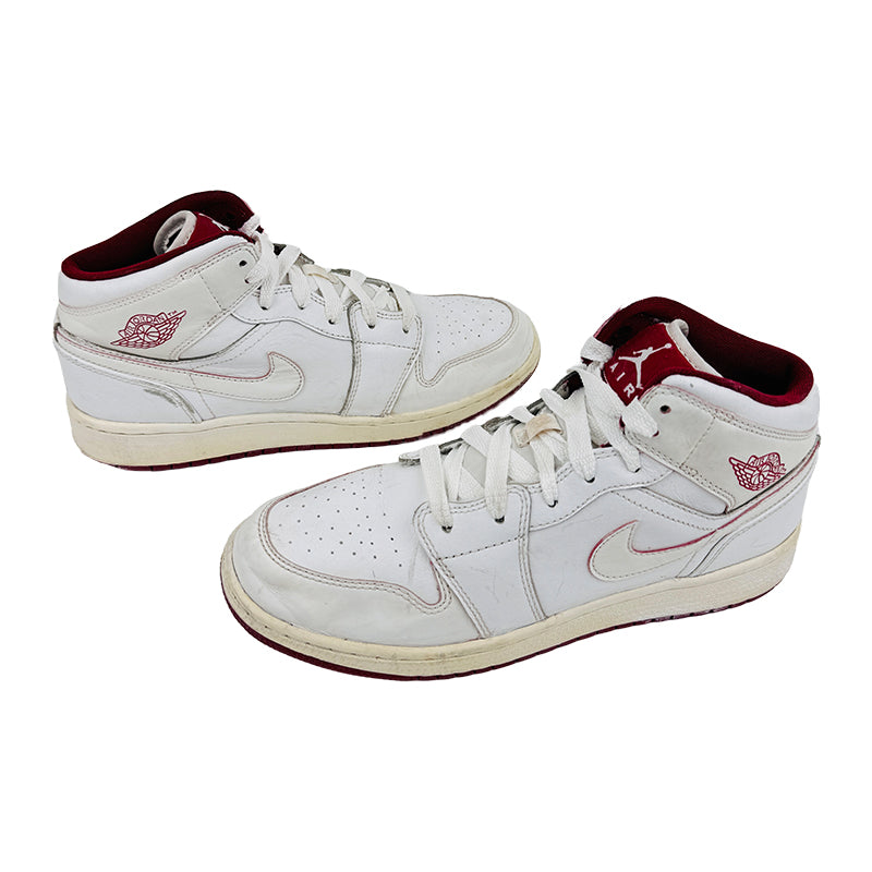Nike Men’s Jordan 1 Mid White Shoes (Size 40) - 554725-103