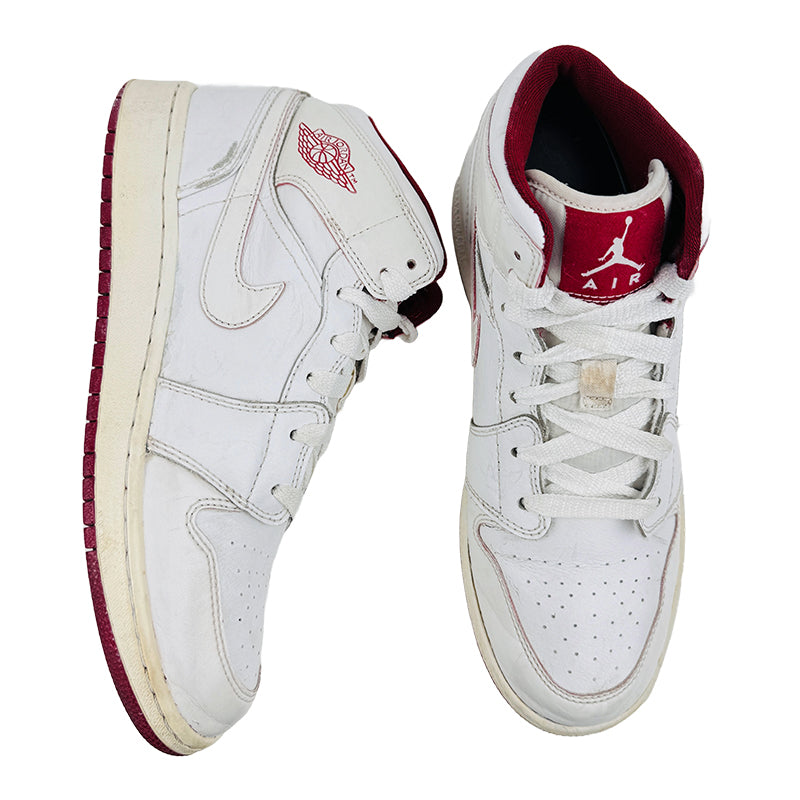 Nike Men’s Jordan 1 Mid White Shoes (Size 40) - 554725-103