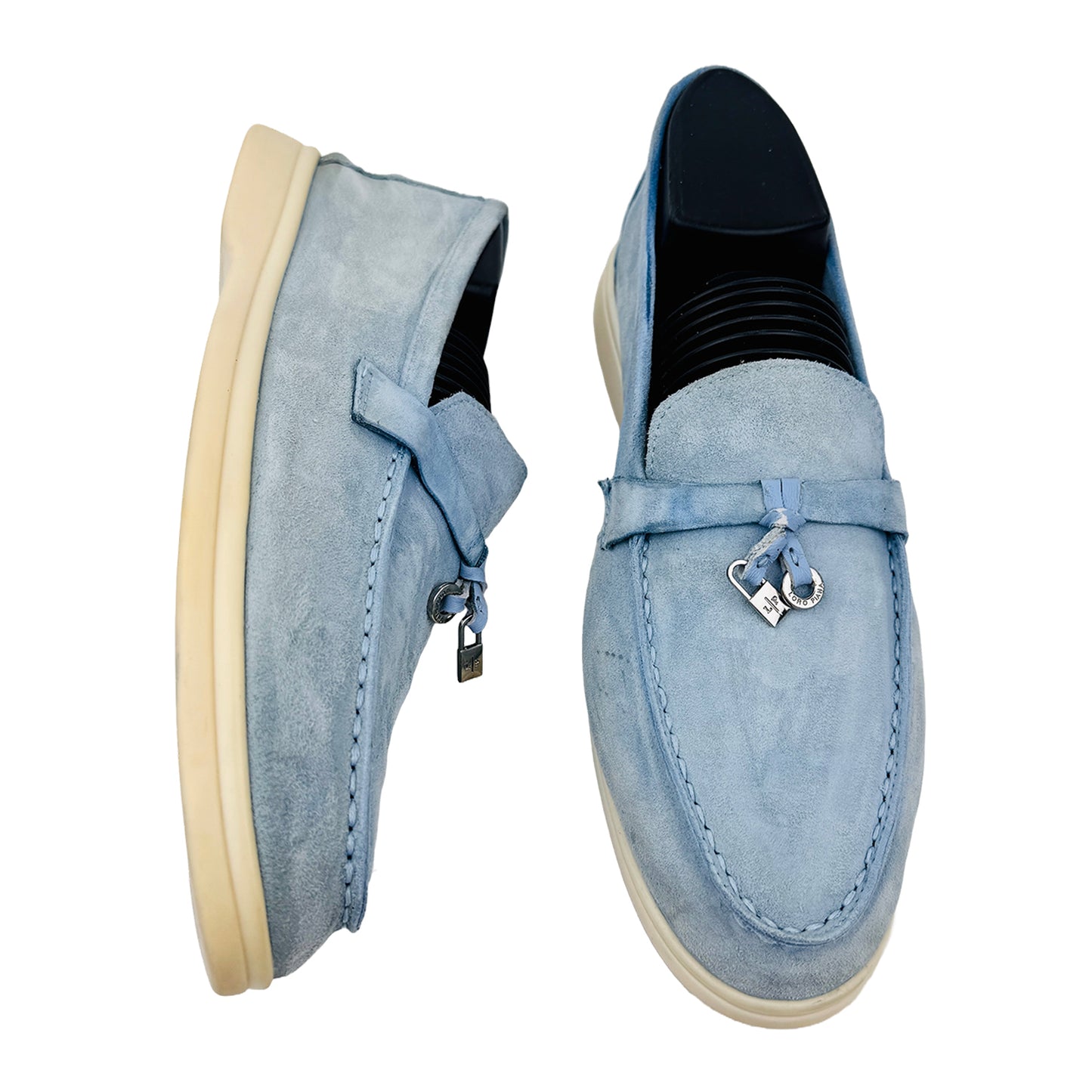 One Front One Cross image of Loro Piana Summer Walk Blue Loafers (Size 39)