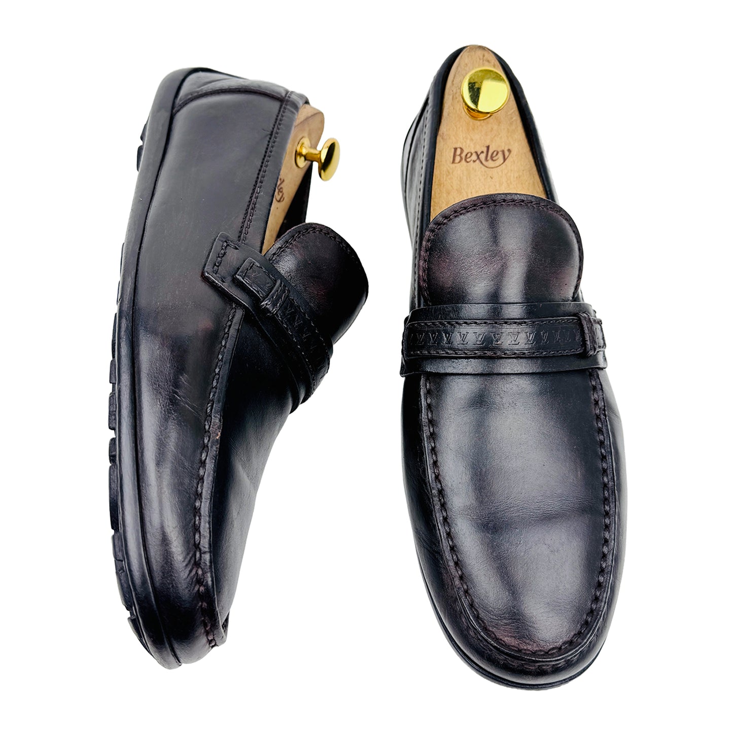 One Front One Cross image of Louis Vuitton Men's Leather Loafers (Size 43/43.5)
