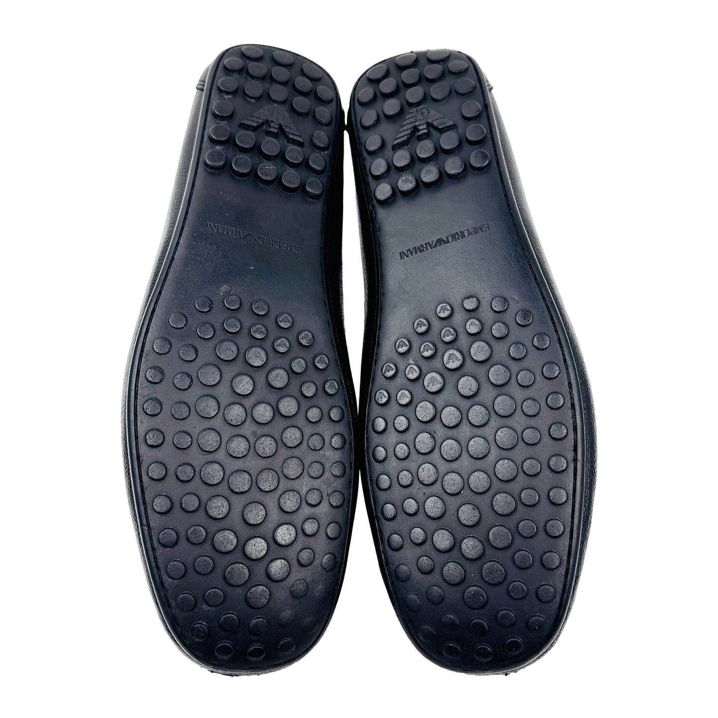 Out Sole image of Emporio Armani Men's Black Moccasins - X4B109
