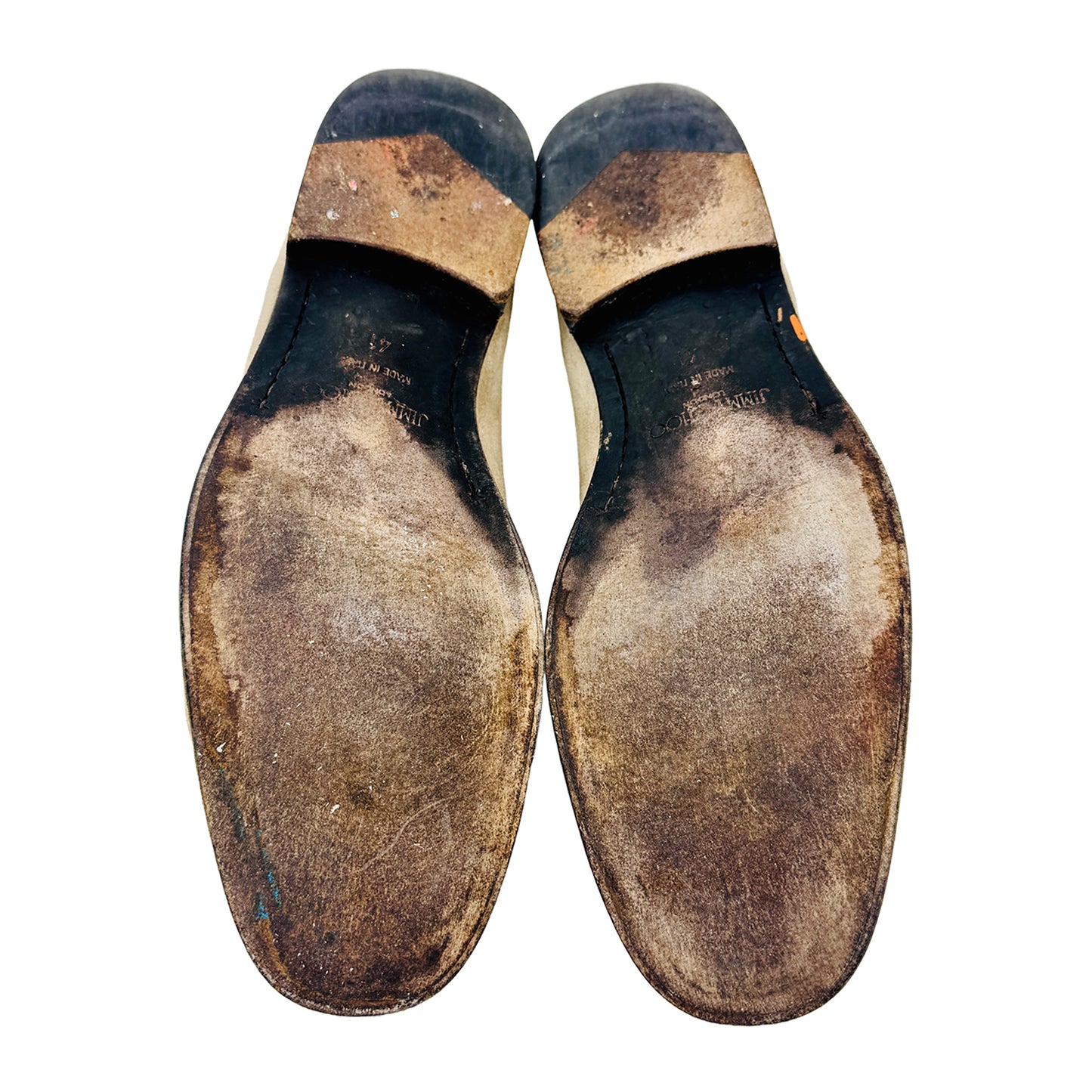 Outsole Image of Jimmy Choo Marti Metallic Horsebit Loafer Shoes (Size 42.5/43)