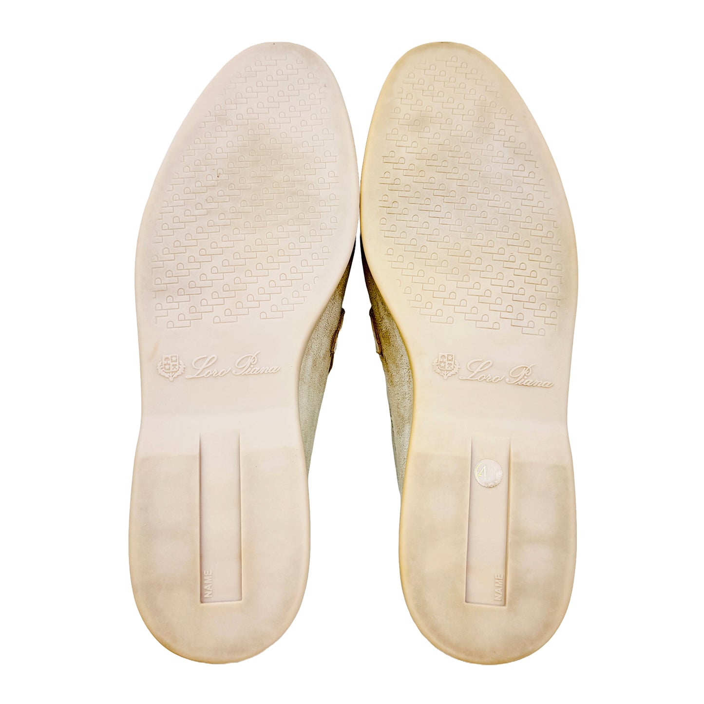 Outsole Image of Loro Piana Summer Charms Walk Light Gray Loafers (Size 42)