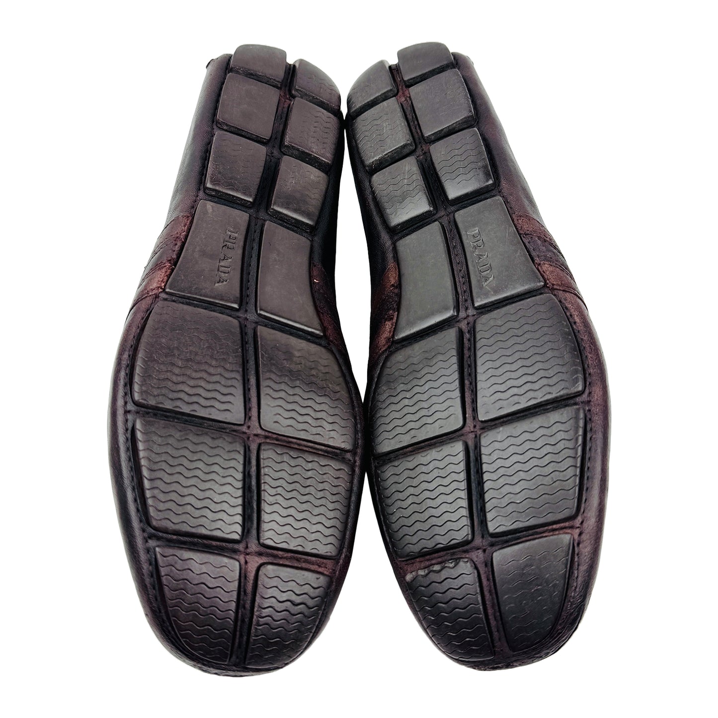 Outsole Image of Prada Men's Brown Leather Loafers (Size 42/42.5)