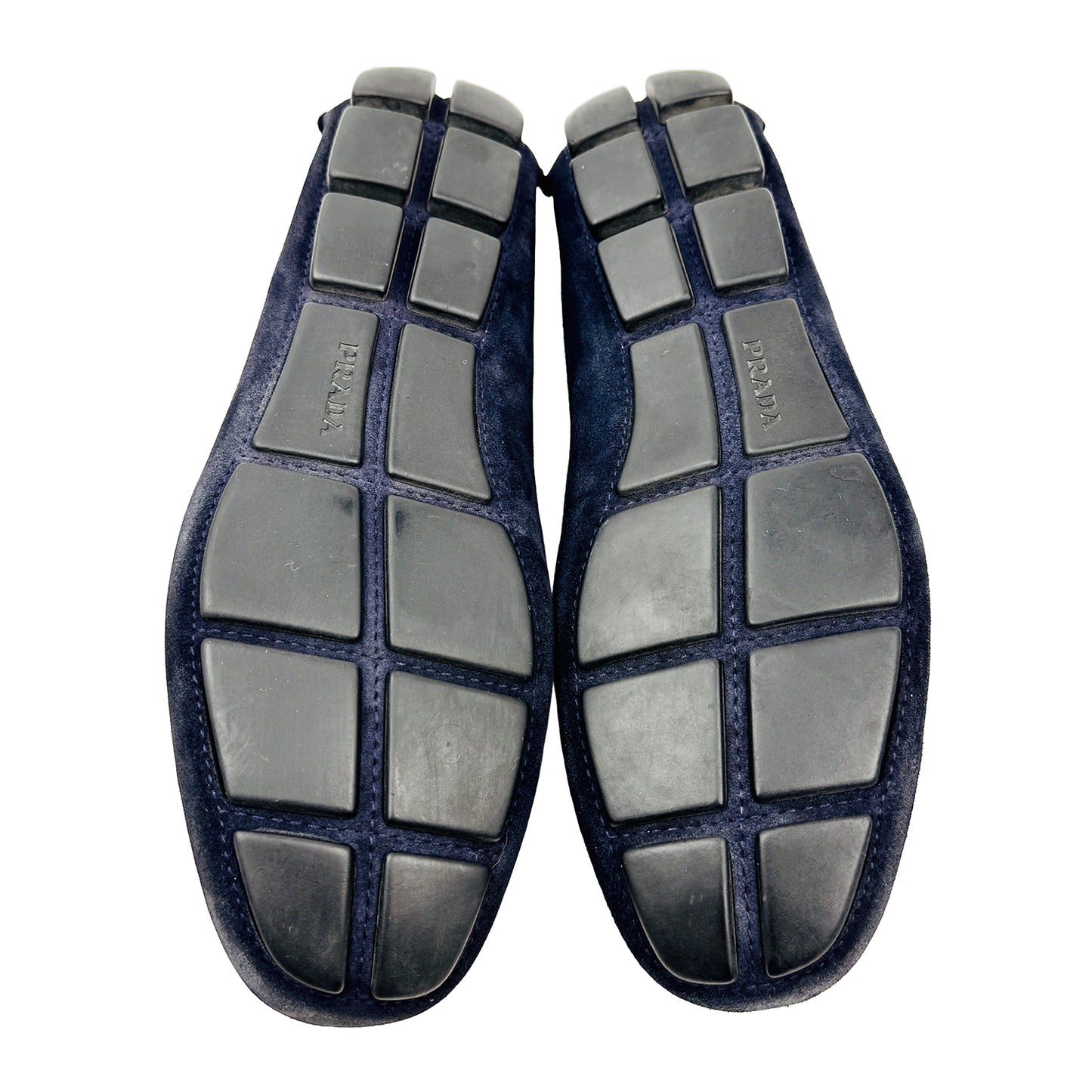 Outsole Image of Prada Men's Navy Logo Driving Loafers (Size 41/41.5)