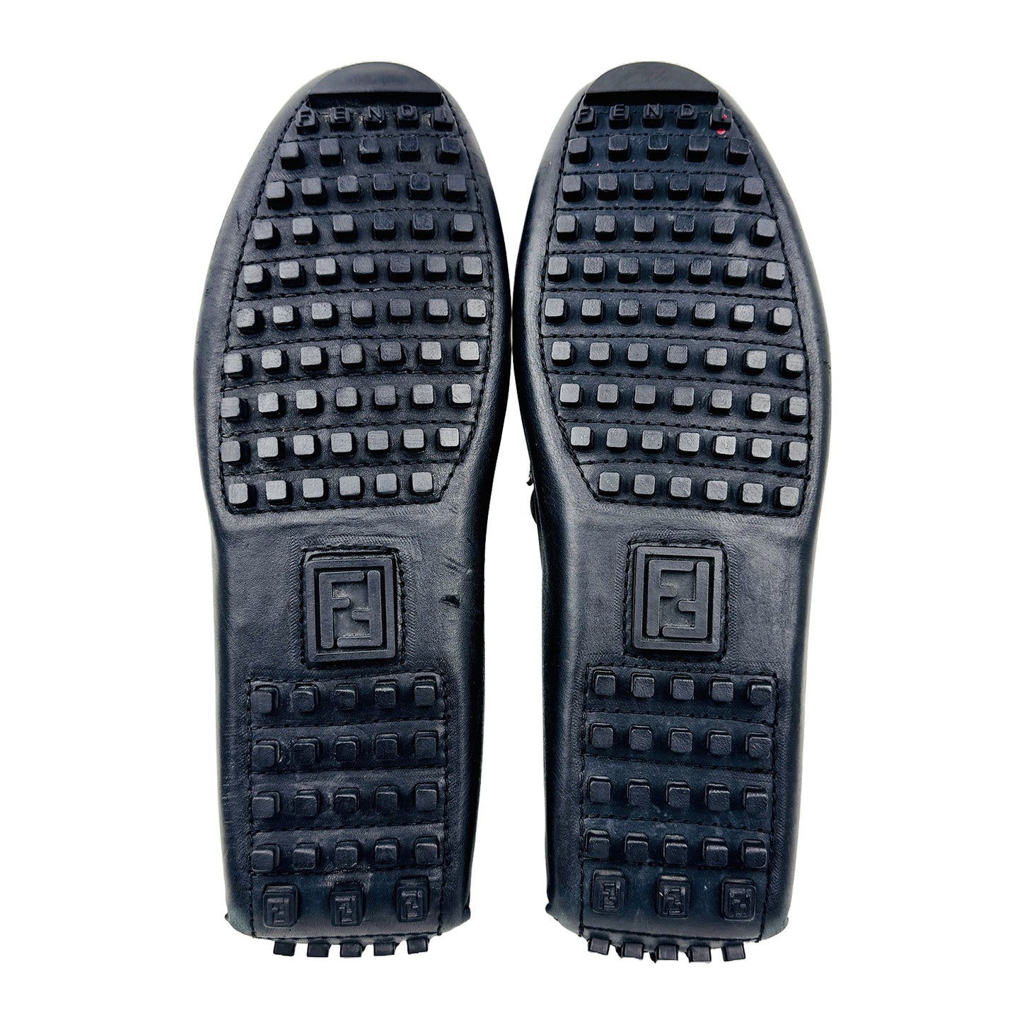 Outsole image of Fendi Men's Black Leather Loafers (Size 40/40.5)
