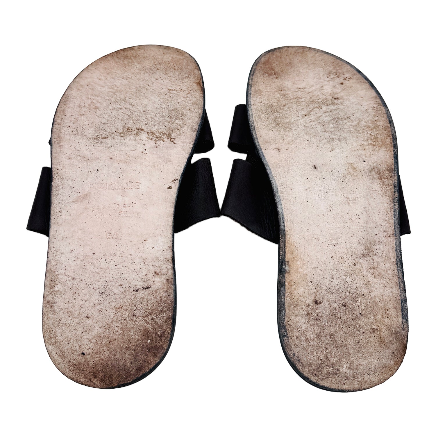 Outsole image of Hermes Men's Brown Izmir Slippers (Size 40/40.5) -  H041141ZH05400