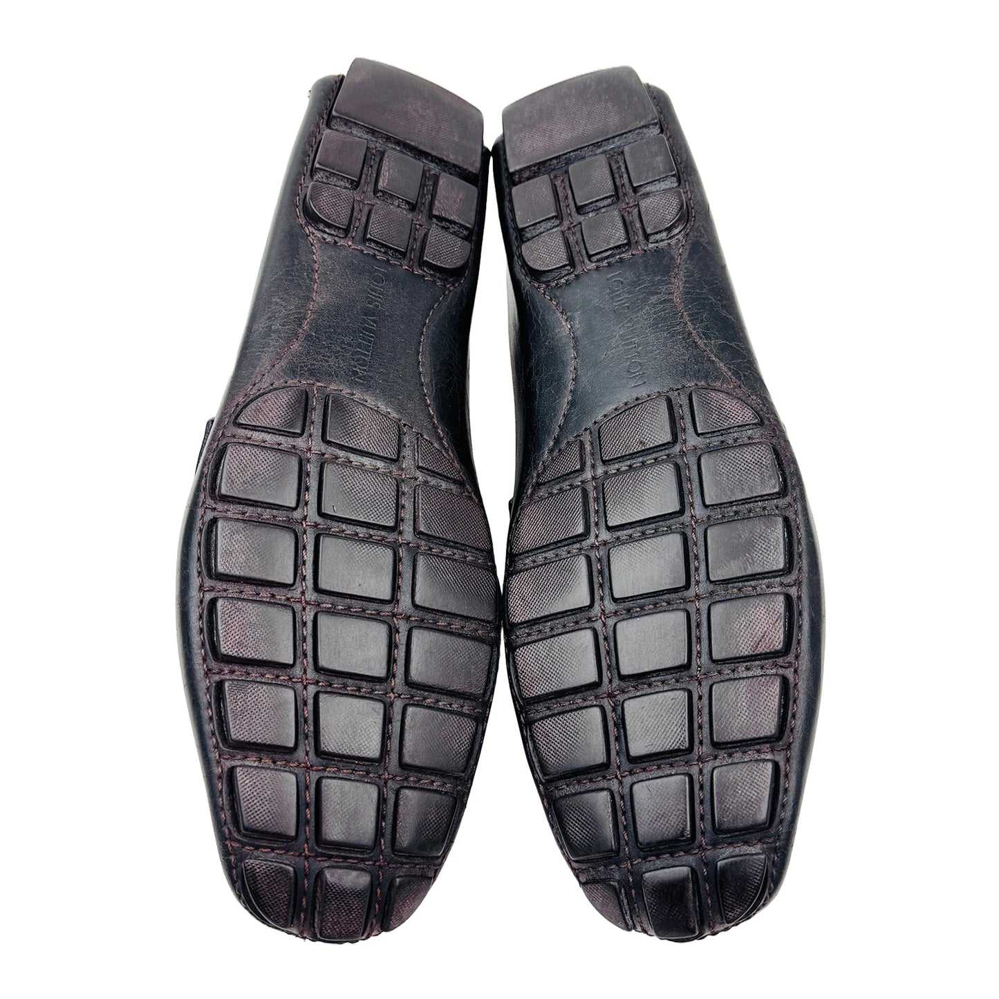 Outsole image of Louis Vuitton Men's Dark Brown Driving Loafers (Size 42)
